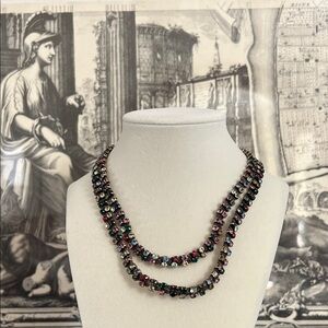J. Crew Multicolor Crystal Double-Strand Necklace